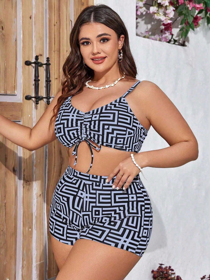 Conjunto Moda Praia Plus Size Eldora - 3 Peças