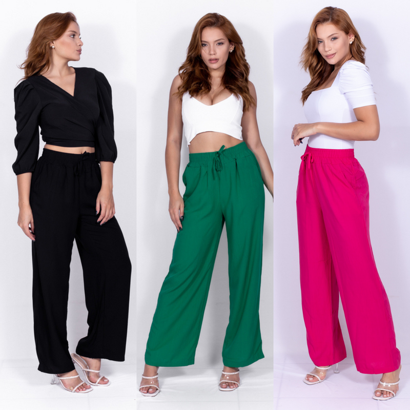 Calça Alfaiataria Pantalona Feminina Iara