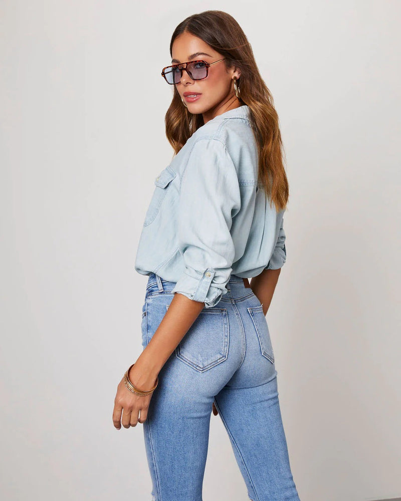 Camisa Jeans Feminina Navam