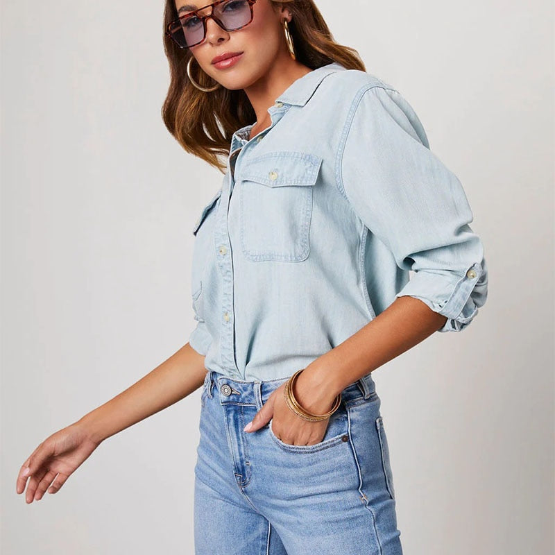 Camisa Jeans Feminina Navam