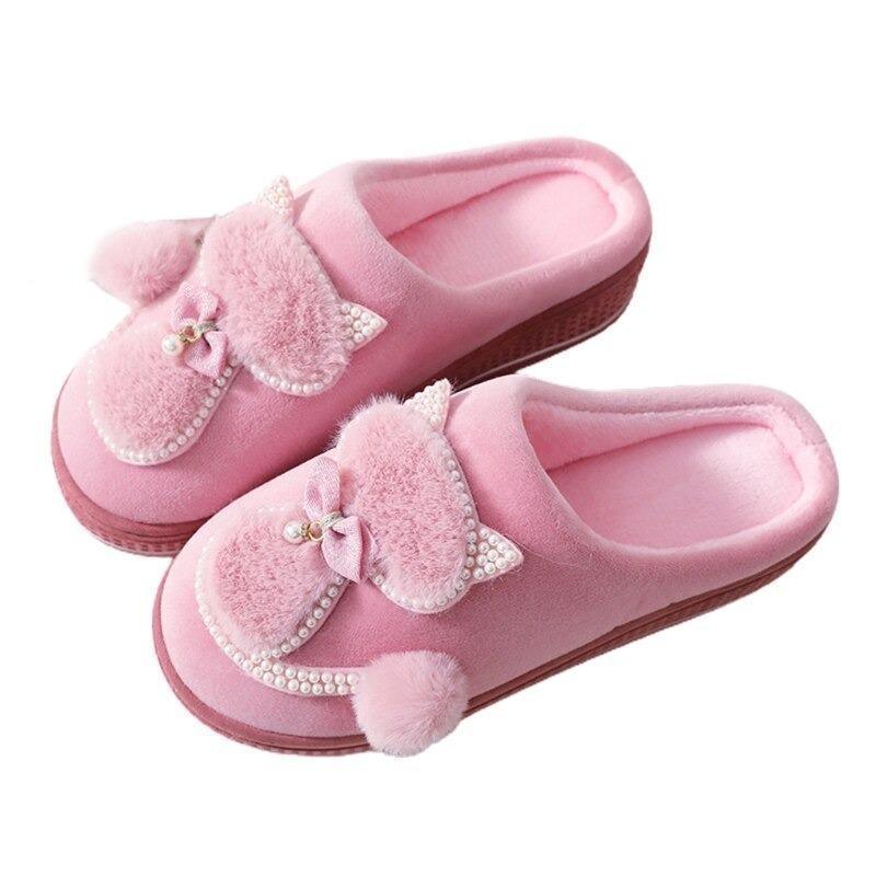 Pantufa Gatinha Revestida em Lã Premium