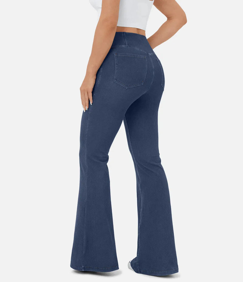 Calça Tipo Jeans Ajum de Cintura Alta Cruzada - Compre 1 LEVE 2 + Brinde Exclusivo